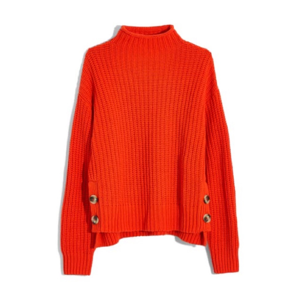 NWT Madewell Mockneck Side-Button Pullover Sweater